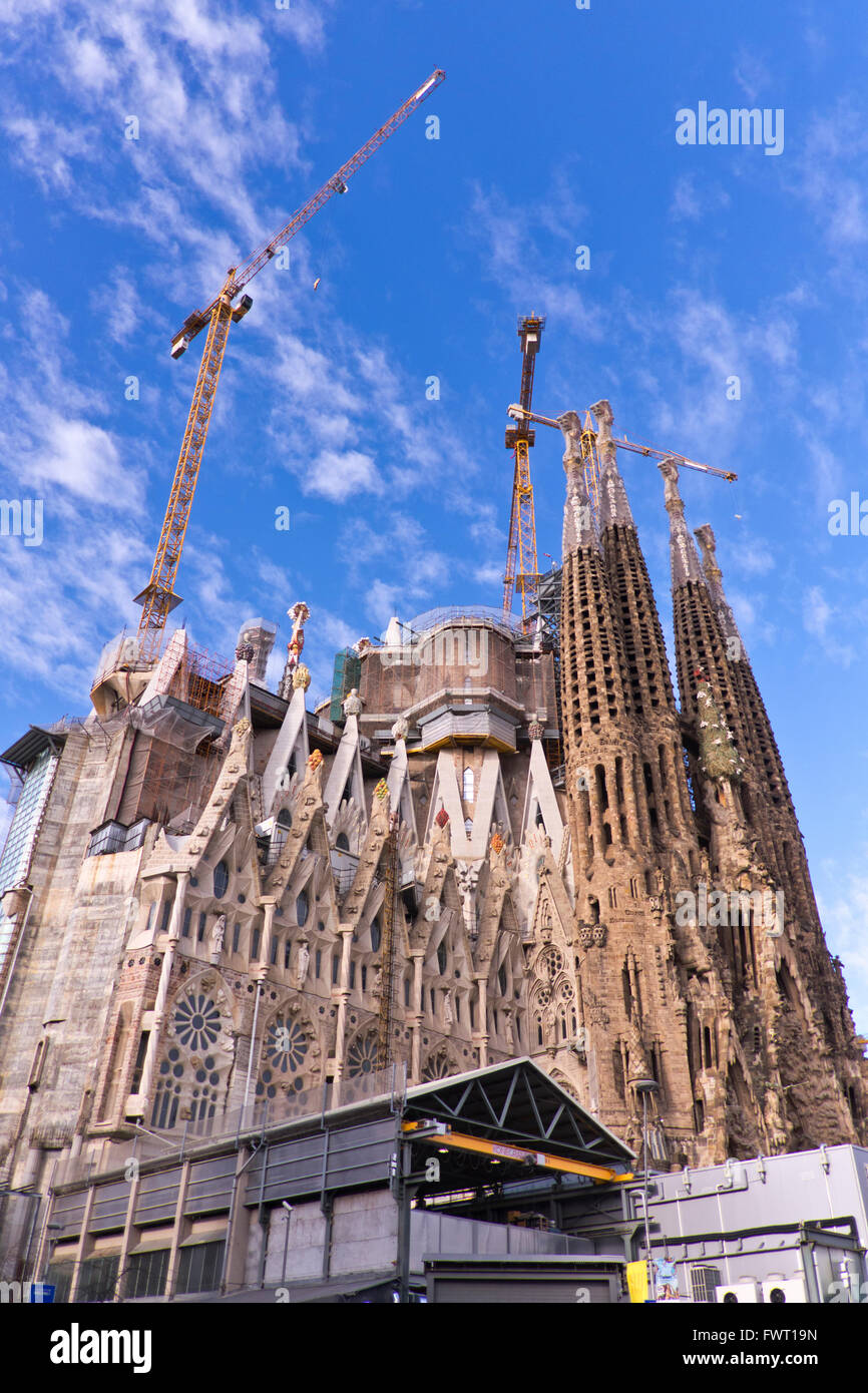 L'église de la Sagrada Familia, Barcelone, Espagne Banque D'Images