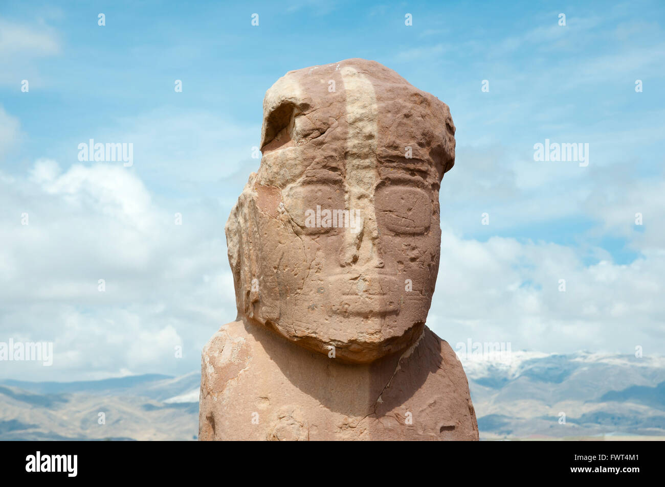 Ponce Stela Monument - Tiwanaku - Bolivie Banque D'Images