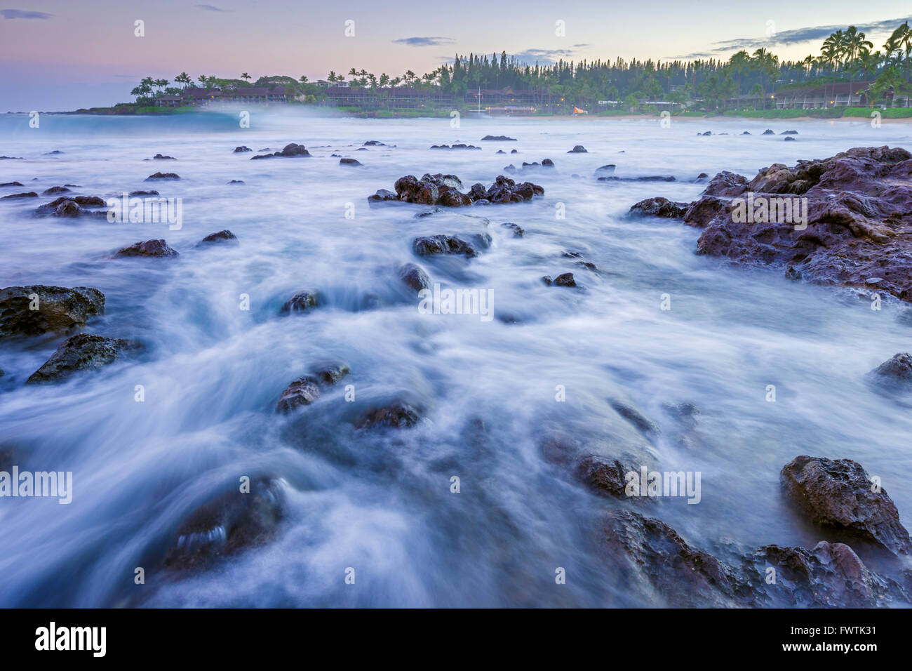 Napili Bay à l'aube, Maui Banque D'Images