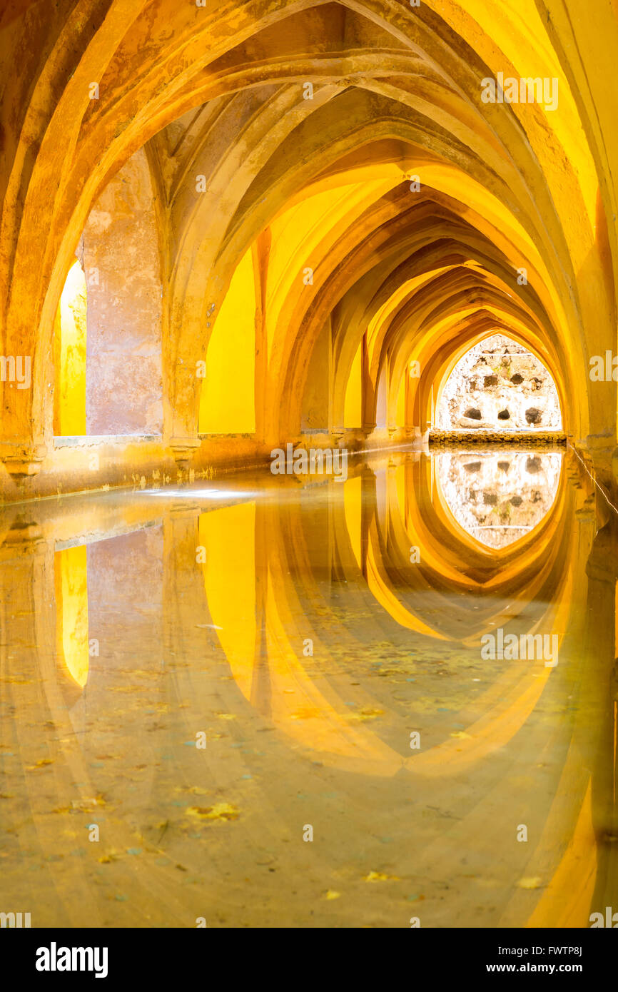 Salle de bains royale dans l'Alcazar de Séville Séville, Espagne Banque D'Images