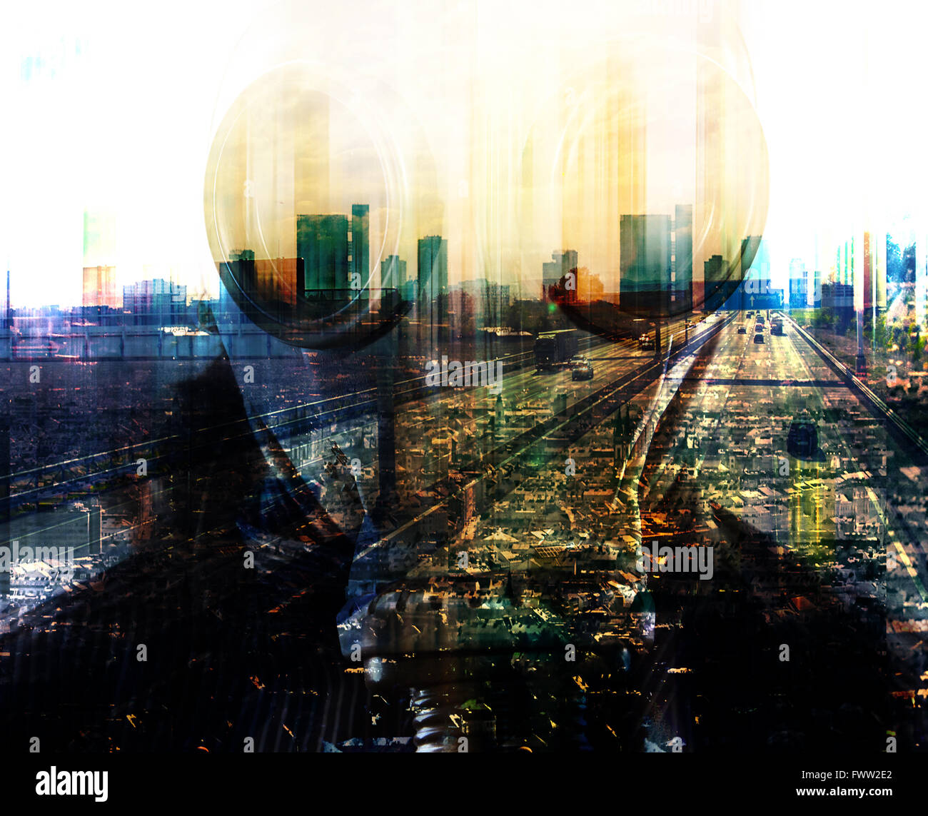 Abstract futuristic city scape Banque D'Images