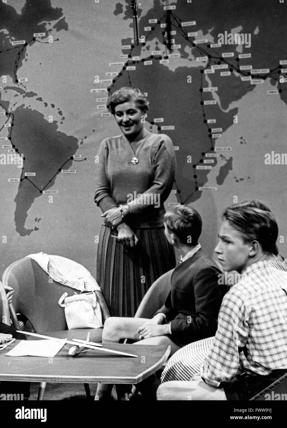 Elly Beinhorn Deutsche Fliegerin, 1950er Jahre Deutschland. Femme pilote allemand célèbre Elly Beinhorn, Deutschland 1950. Banque D'Images