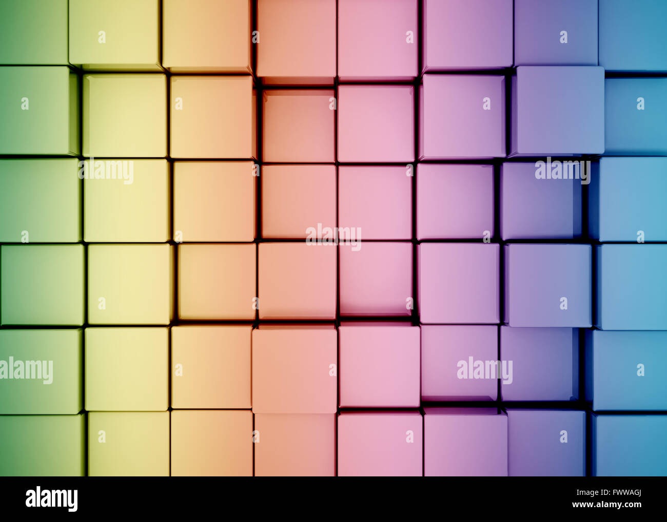 Abstract cubes multi color 3d Banque D'Images
