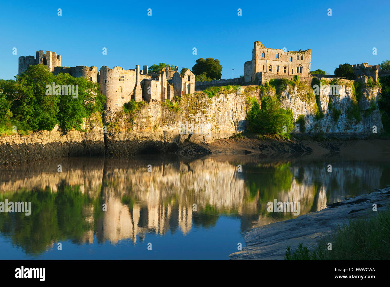 Château de Cheptow, Gwent, rivière Wye, au Pays de Galles, Royaume-Uni Banque D'Images