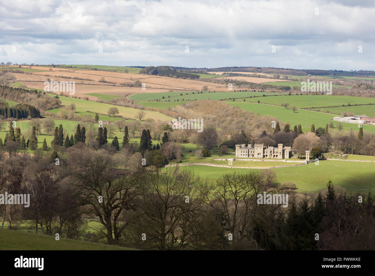 Downton château une maison de campagne du xviiie siècle à Downton sur le rocher près de Ludlow, Herefordshire, Angleterre, RU Banque D'Images