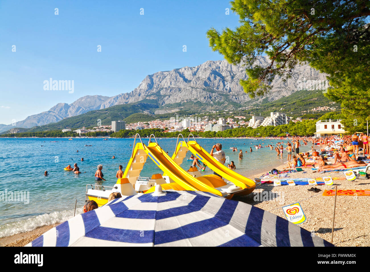 Plage de Makarska Makarska Riviera (ville) en Croatie Banque D'Images