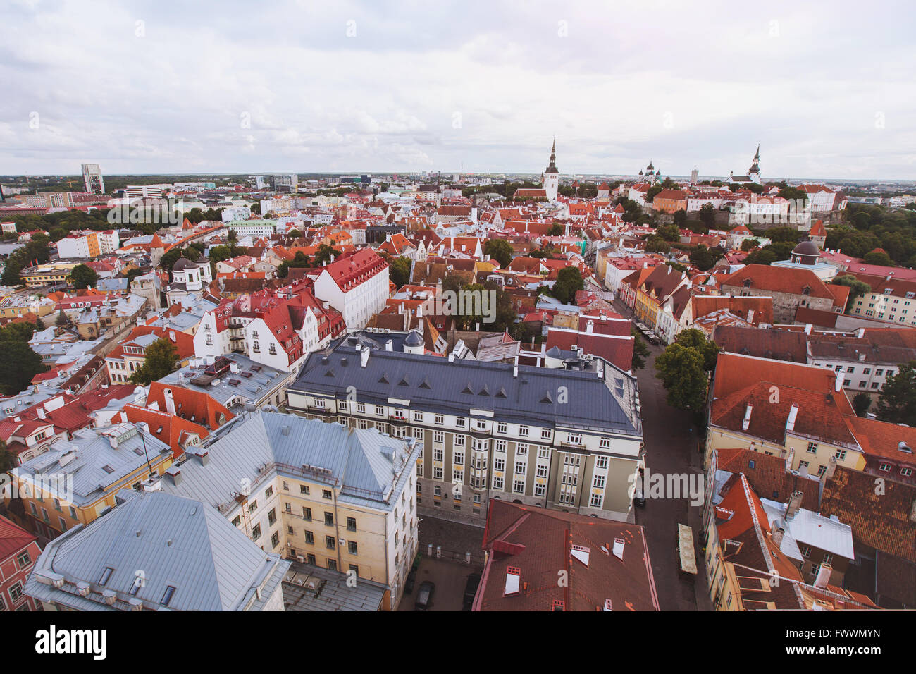 Panorama de Tallinn, Estonie Banque D'Images