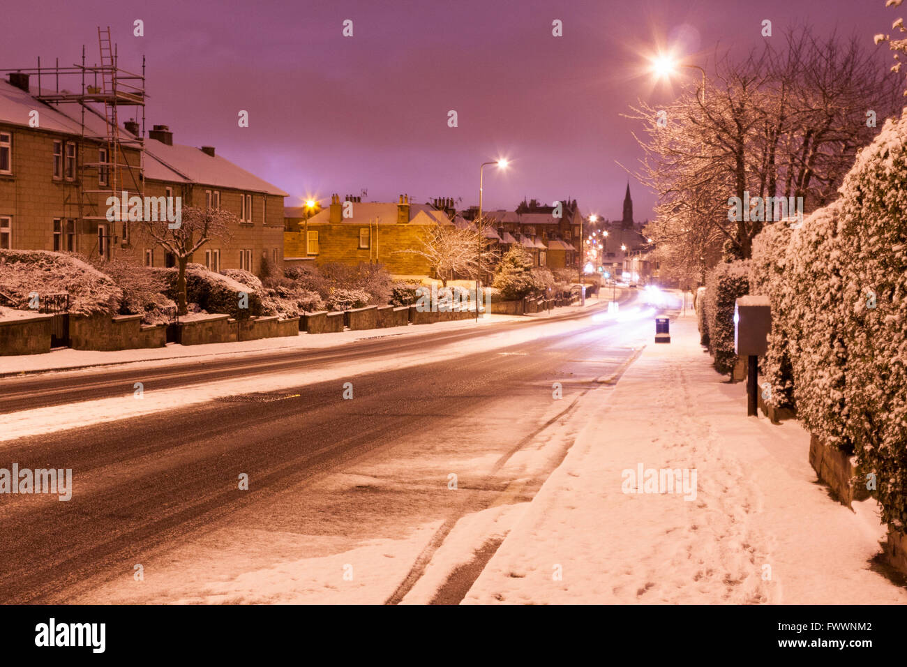 Rue d'édimbourg couverts de neige. Photos par Pako Mera Banque D'Images