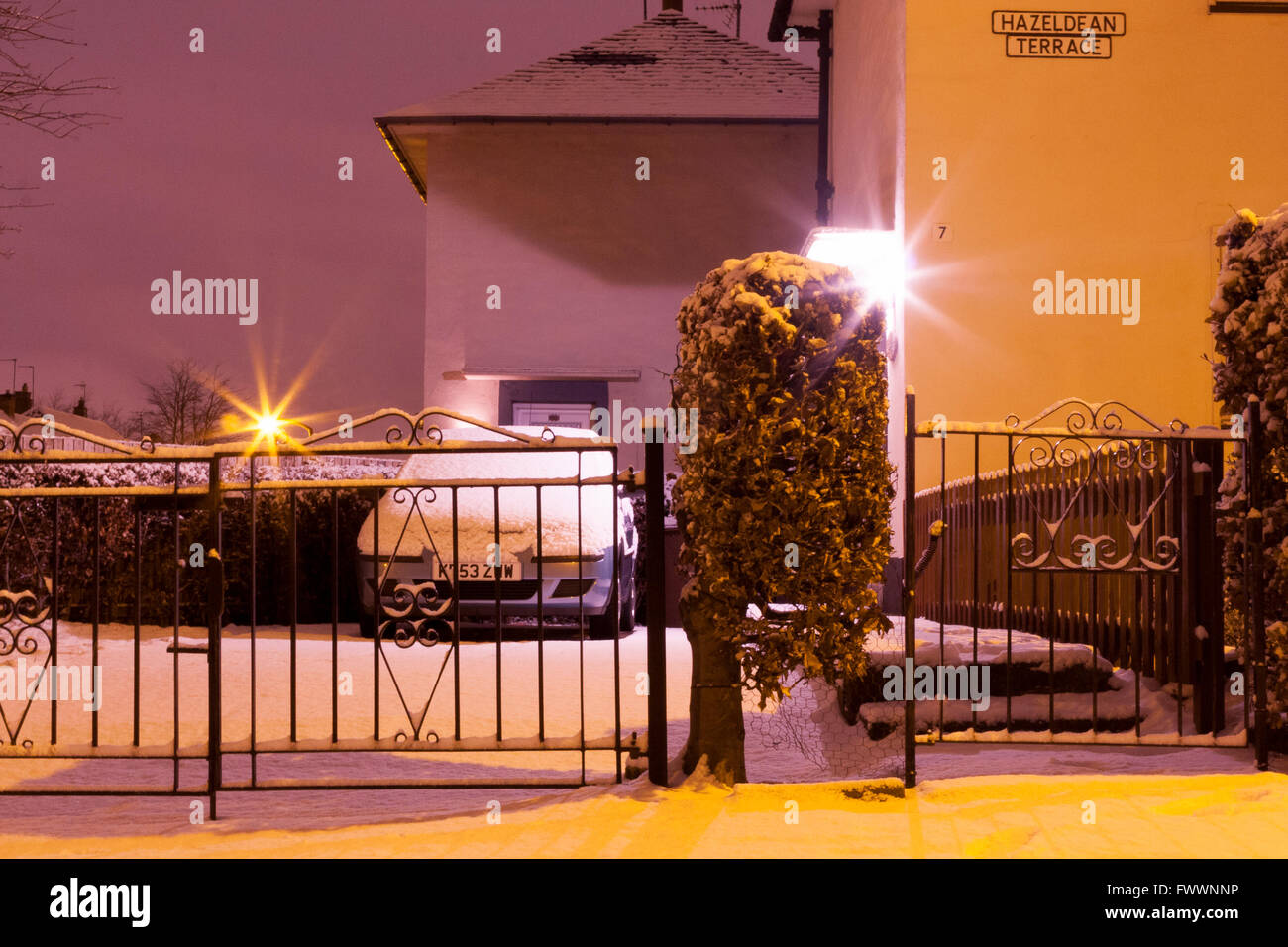 Rue d'édimbourg couverts de neige. Photos par Pako Mera Banque D'Images