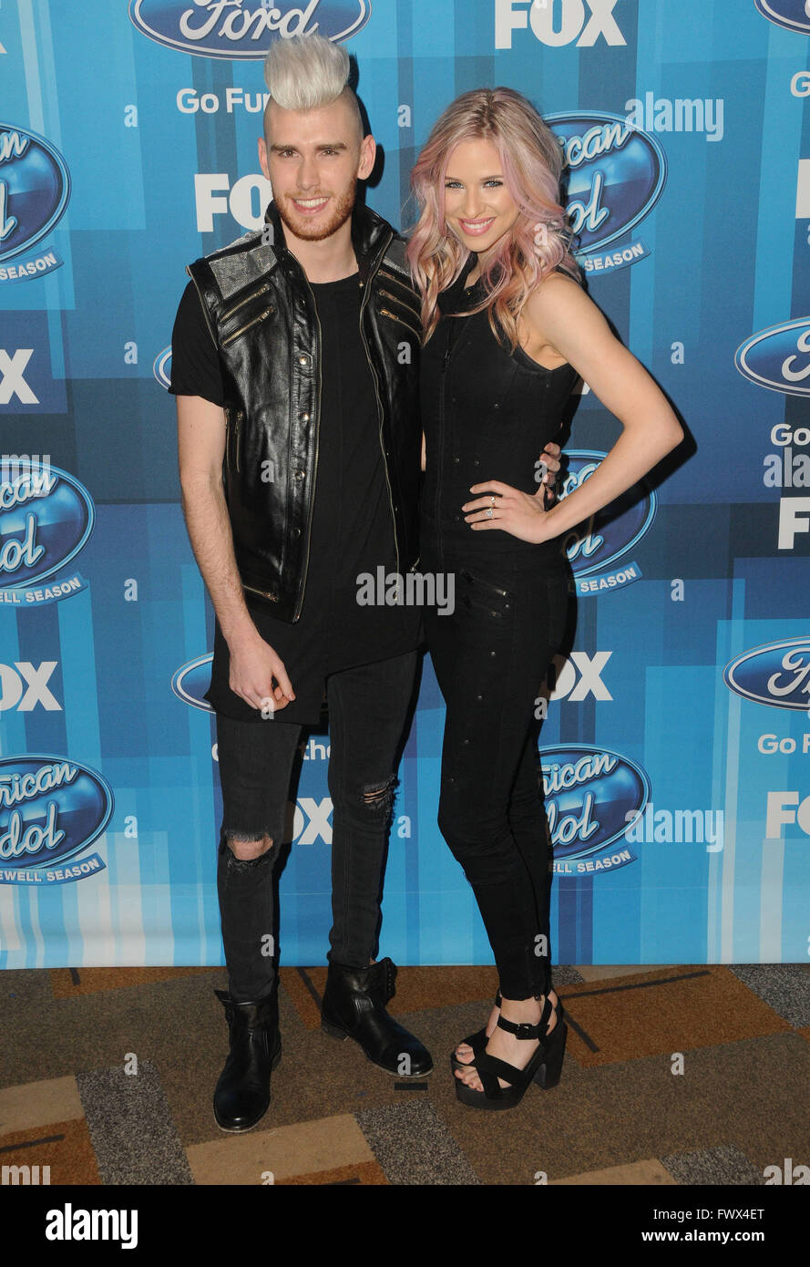 Hollywood, CA, USA. Apr 7, 2016. Colton Dixon. Pour des arrivées du renard ''American Idol'' finale pour la saison d'Adieu tenue à l'Kodak Theater. Crédit photo : Birdie Thompson/AdMedia Crédit : Birdie Thompson/AdMedia/ZUMA/Alamy Fil Live News Banque D'Images