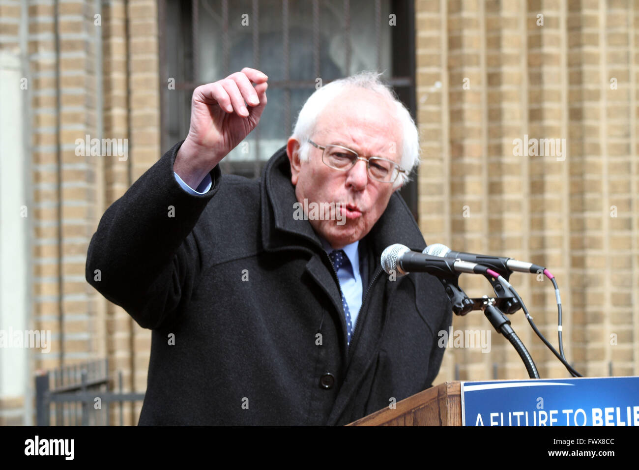 New York, New York, USA. 8Th apr 2016. Bernie Sanders rassemblement ...