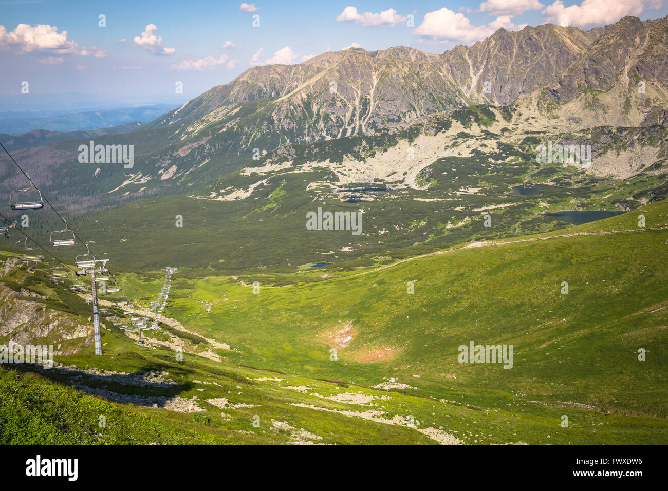 Montagnes Tatras, Pologne, vue de Kasprowy Wierch en Vallée Gąsienicowa Banque D'Images