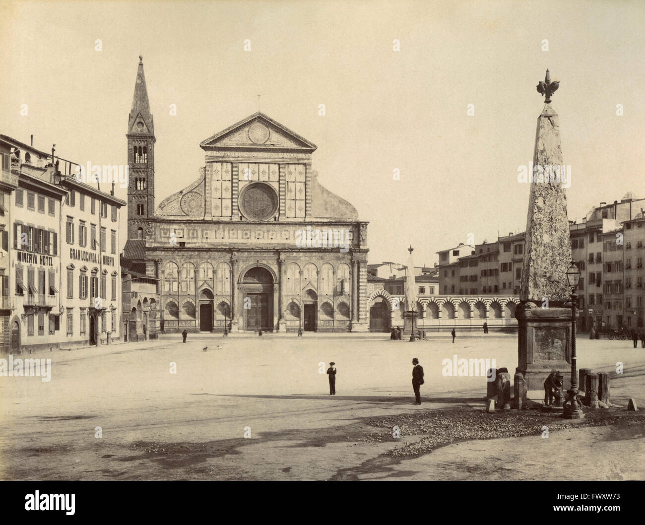 Façade de l'église de S. Maria Novella, Florence, Italie Banque D'Images