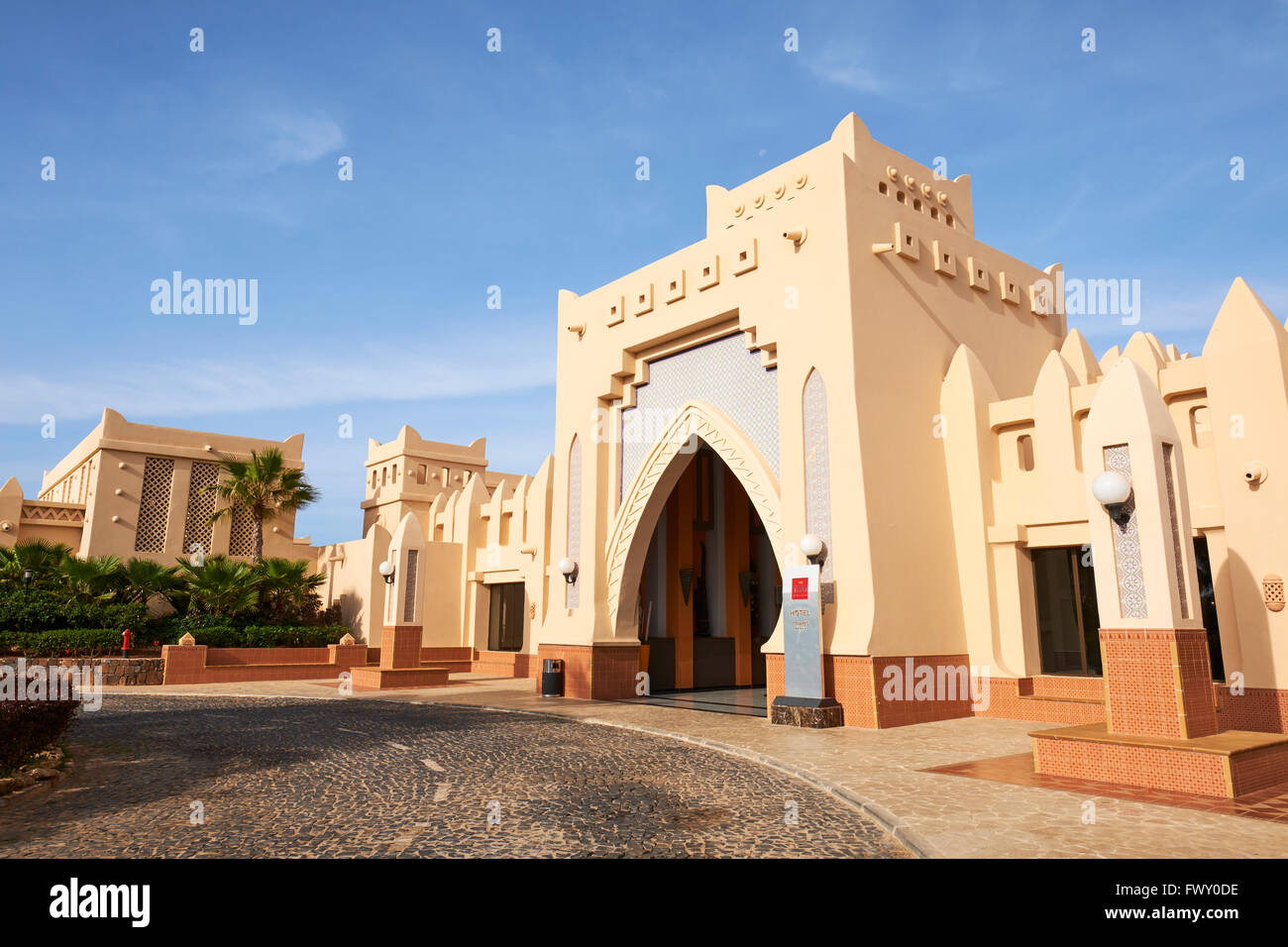 L'entrée de l'hôtel Riu Touareg Boa Vista Cap Vert Afrique Banque D'Images