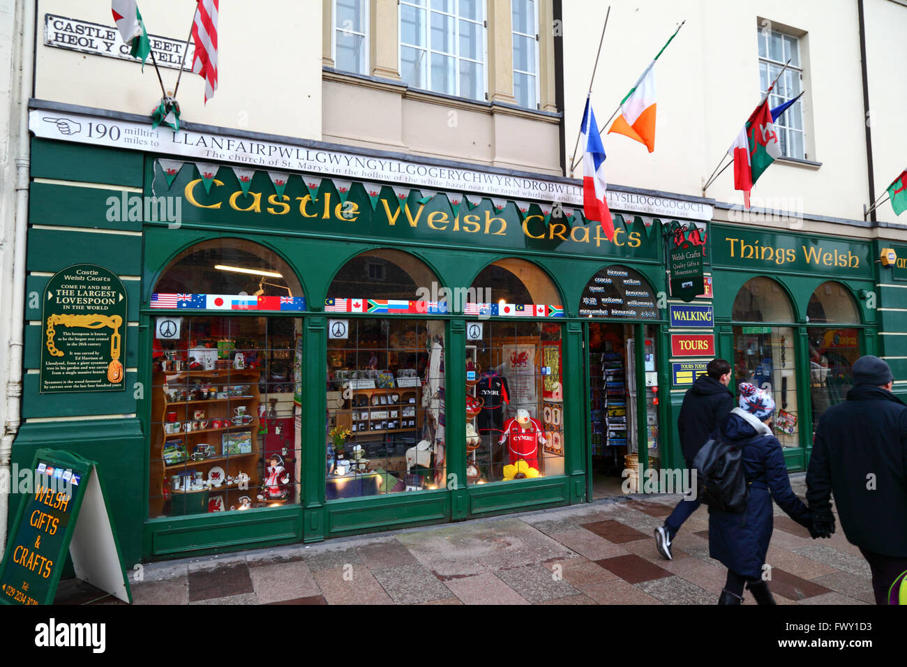 Château Welsh Crafts boutique de souvenirs, Cardiff, South Glamorgan, Wales, Royaume-Uni Banque D'Images