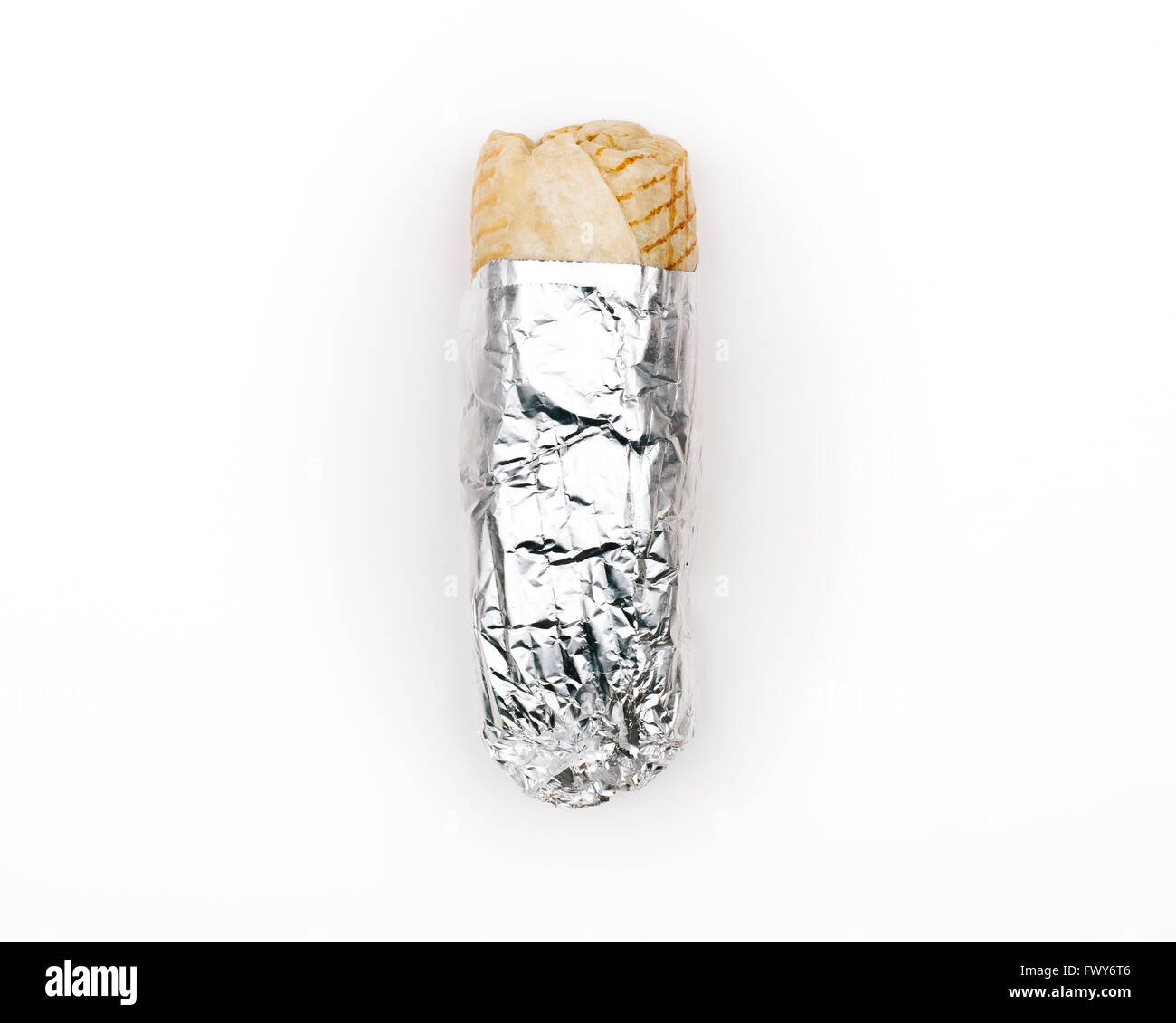 Kebab de blé dur en papier d'aluminium Banque D'Images
