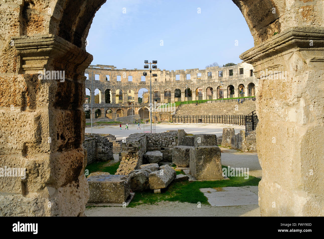 Pula, Istrie, Croatie. L'Arène de Pula est le nom de l'amphithéâtre situé à Pula, Croatie. L