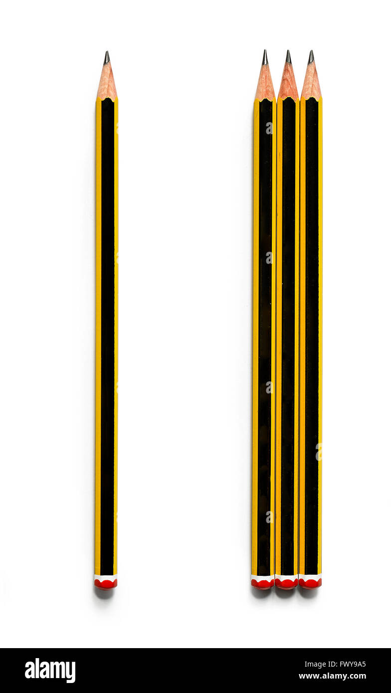 Groupe des crayons sur un fond blanc Banque D'Images