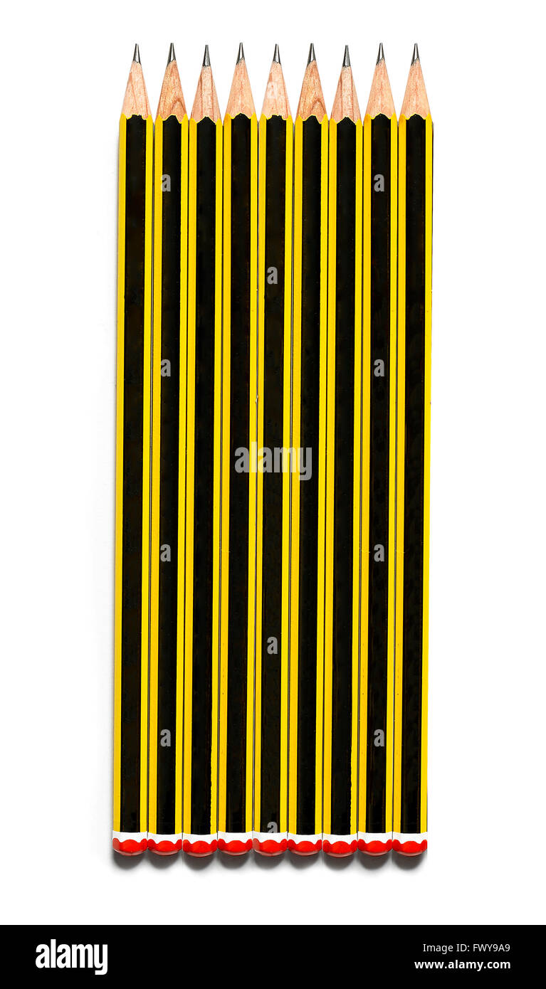 Groupe des crayons sur un fond blanc Banque D'Images