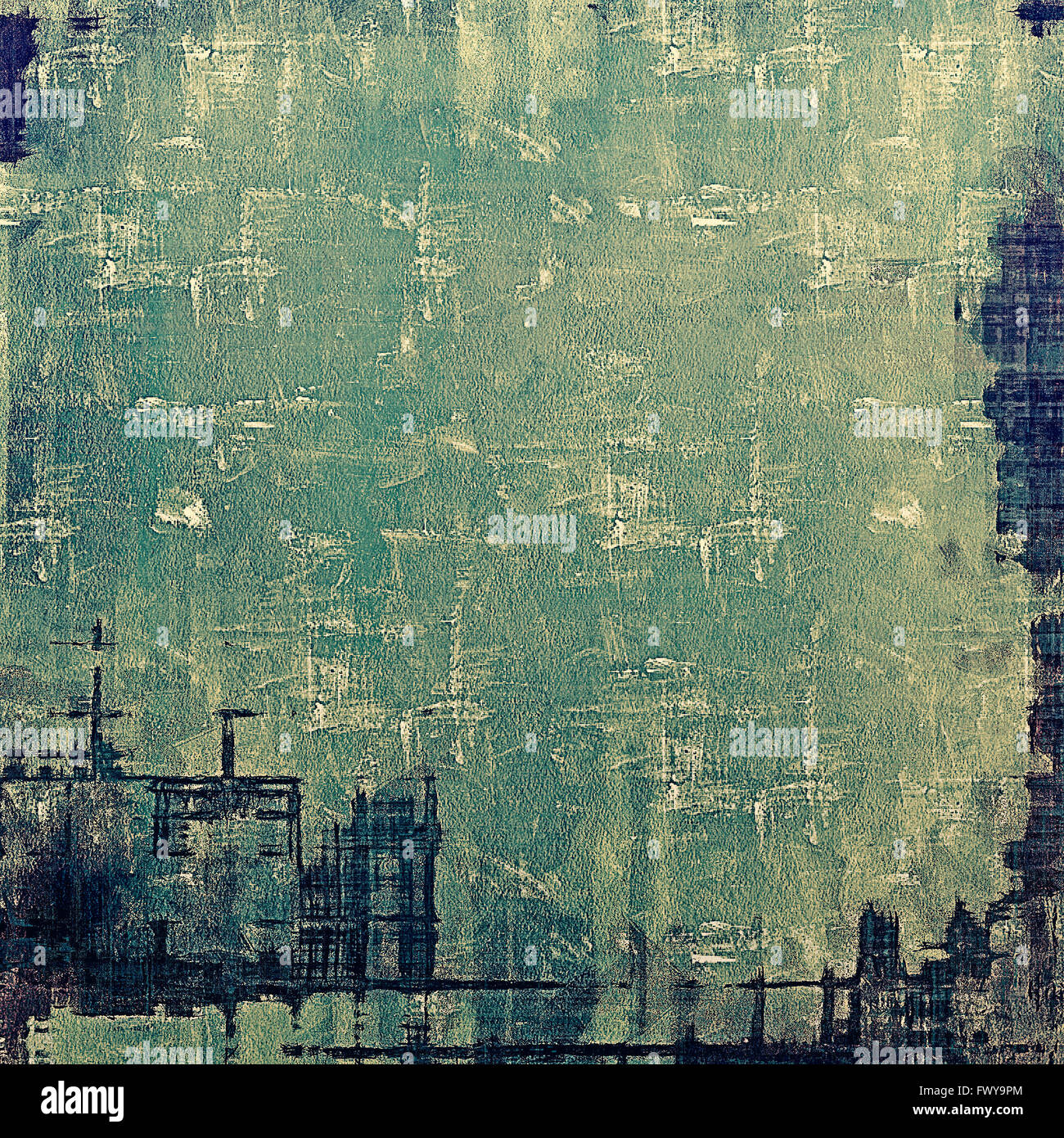 Texture Vintage Retro idéal pour milieux. Avec différents motifs couleur : jaune (beige) ; noir ; vert ; bleu Banque D'Images