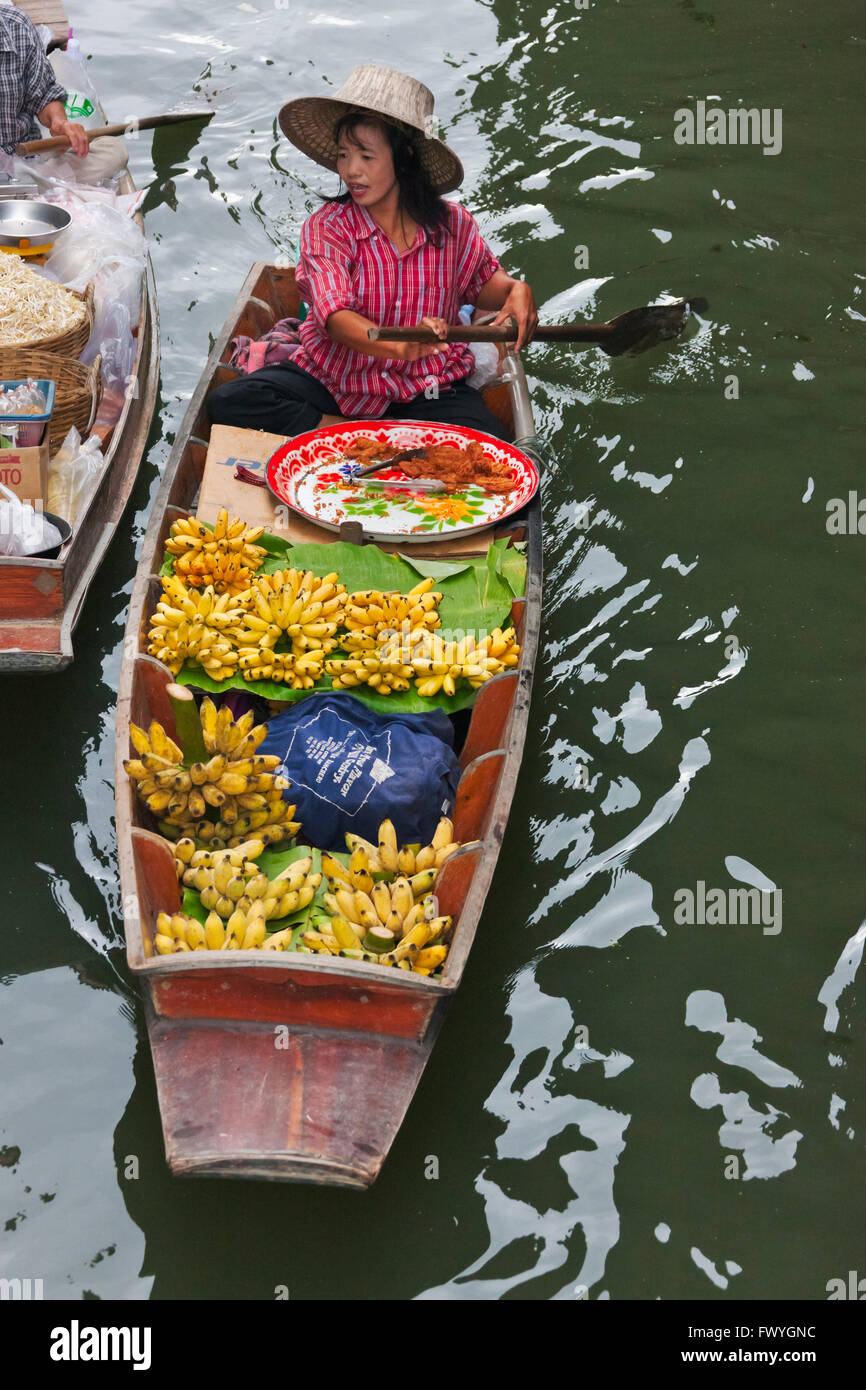 Marché Flottant, Bangkok, Thaïlande Banque D'Images