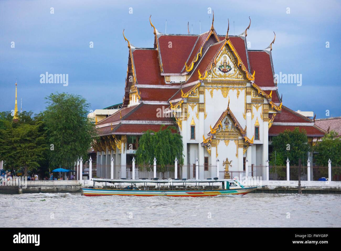 Wat Phra Keo sur la rivière Chao Praya, à Bangkok, Thaïlande Banque D'Images