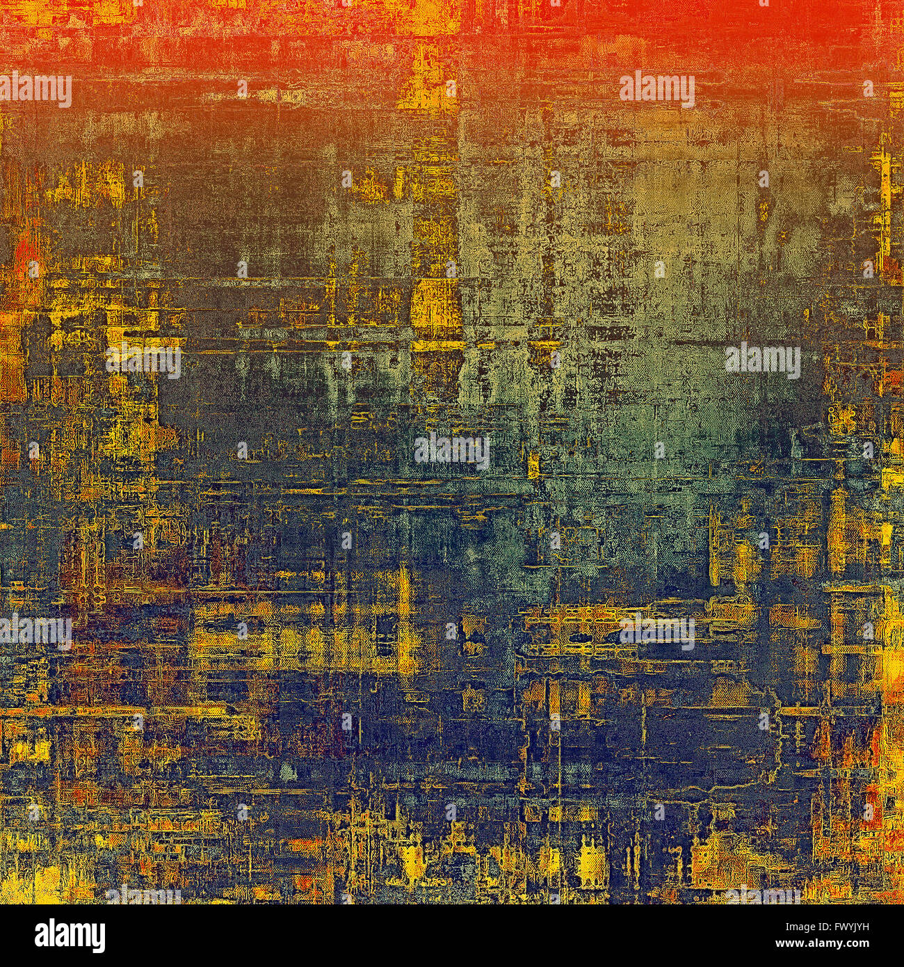Grunge fond pour un style vintage créateur de l'affiche. Avec différents motifs couleur : jaune (beige) ; Brown ; bleu ; rouge (orange) ; gris Banque D'Images