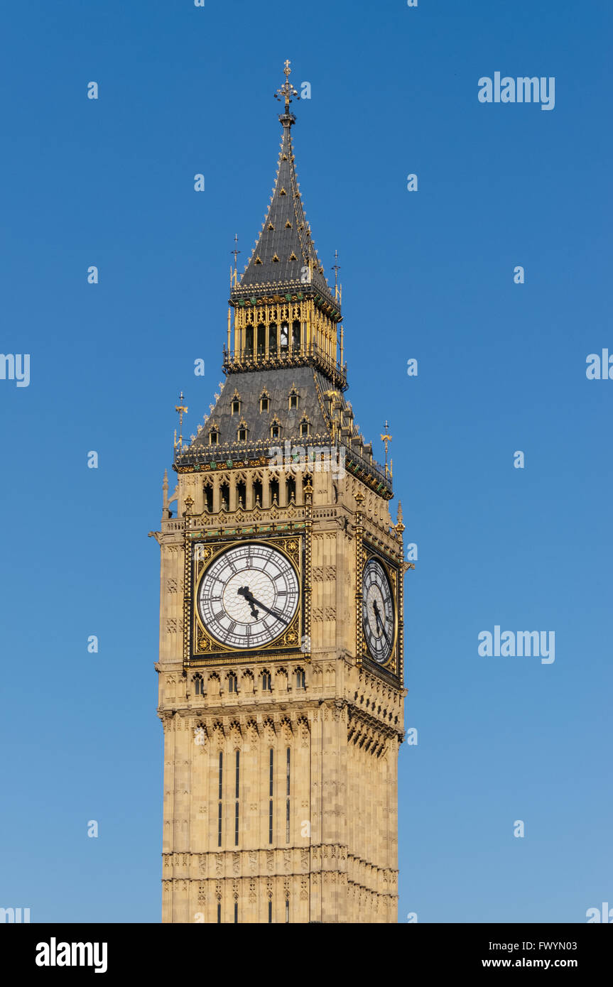 Big Ben au Palais de Westminster, Londres Angleterre Royaume-Uni UK Banque D'Images