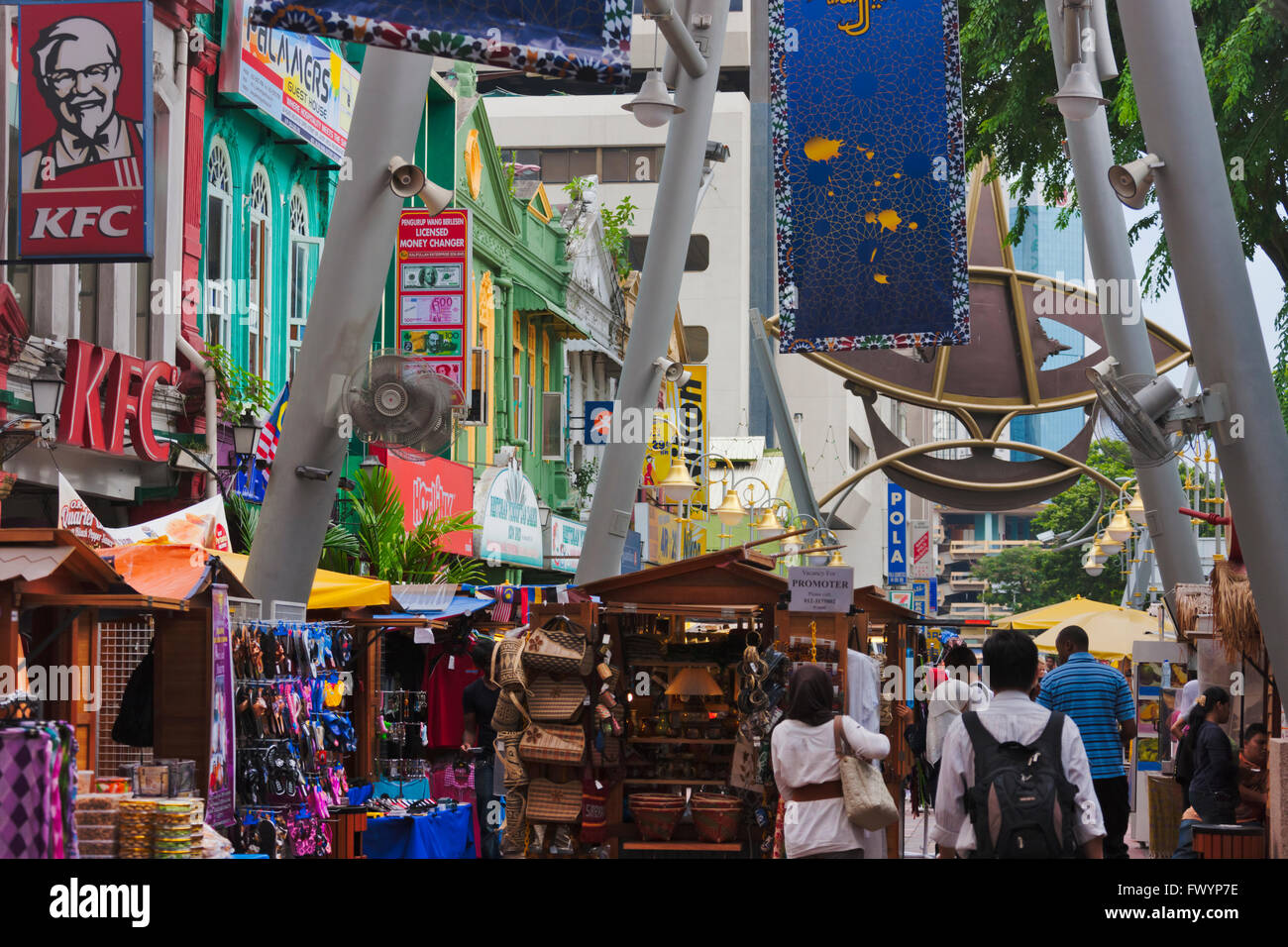 Maisons colorées au Marché Central, Kuala Lumpur, Malaisie Banque D'Images