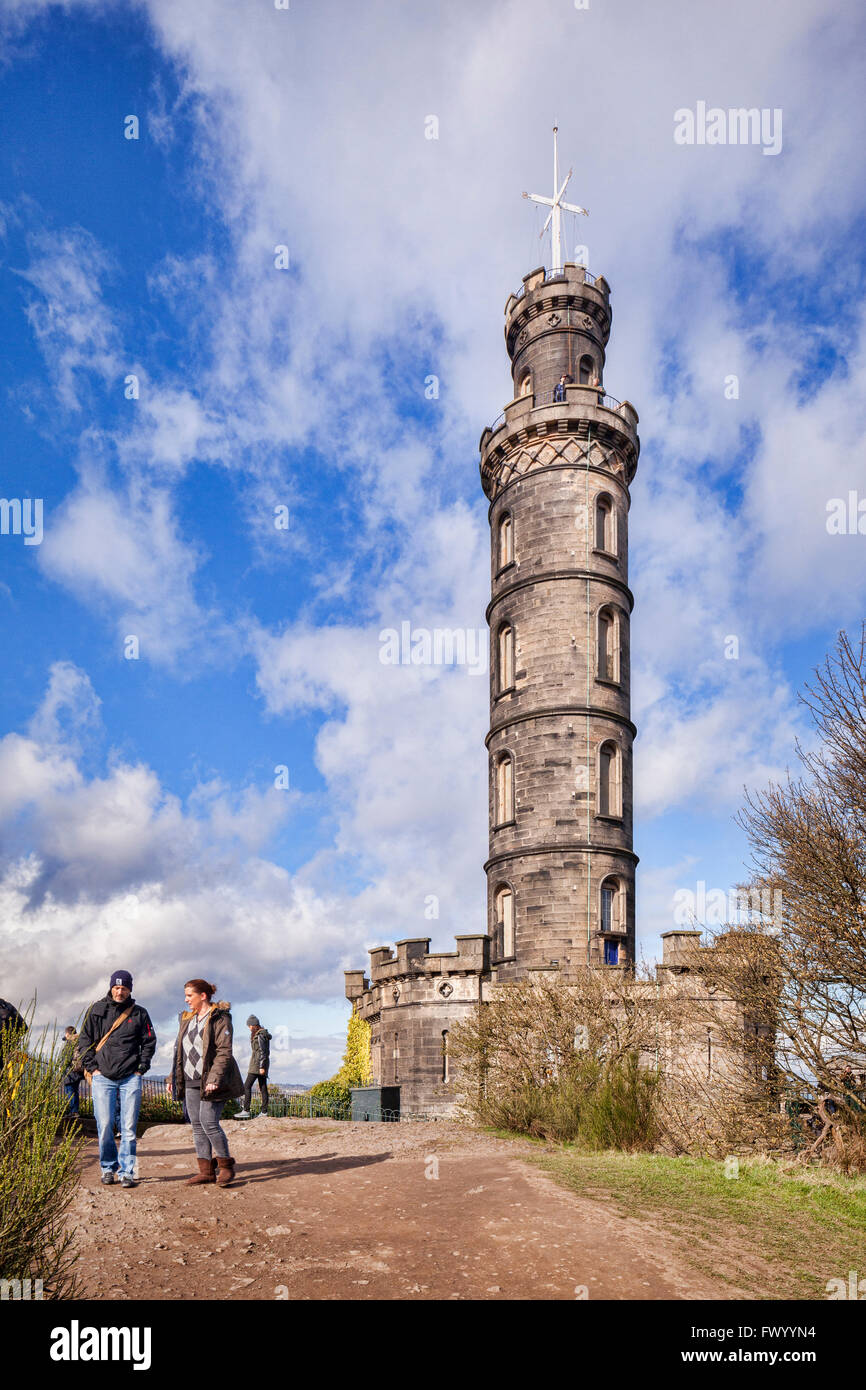 Le Monument Nelson sur Calton Hill, Édimbourg, Écosse. Banque D'Images