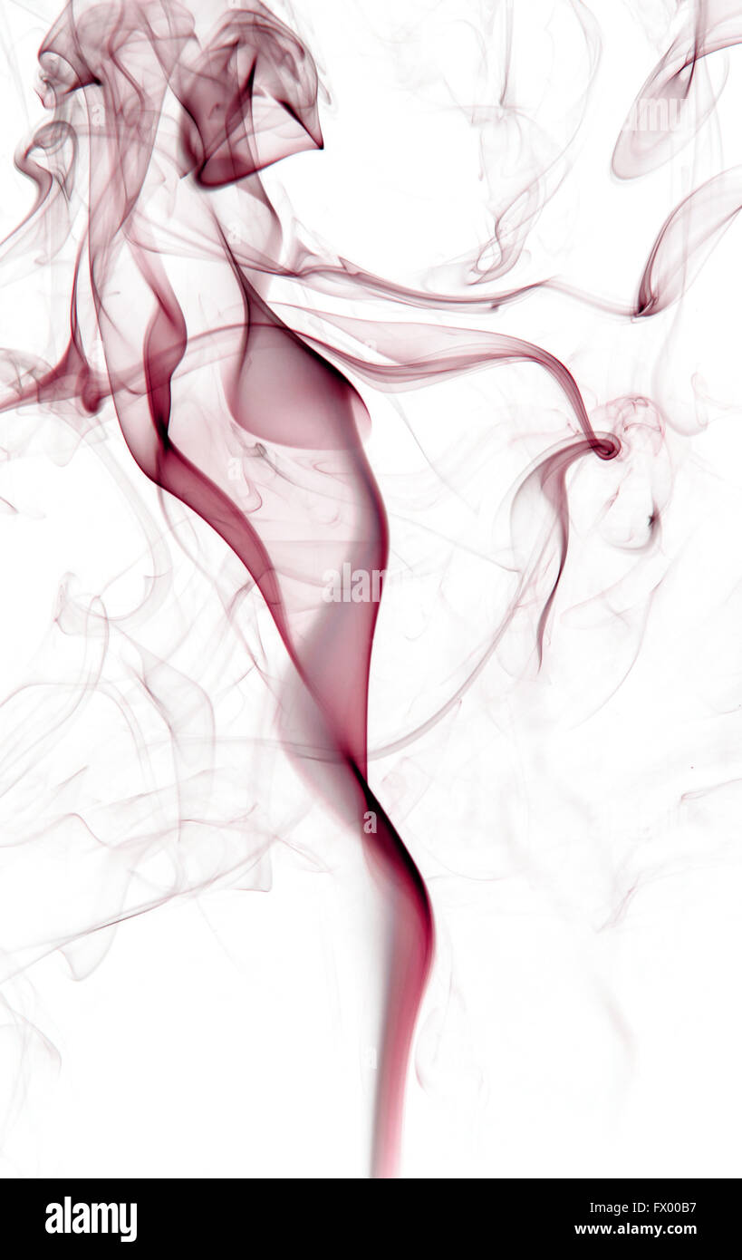 La fumée parfumeront rouge sur fond blanc, des ressources graphiques. Banque D'Images