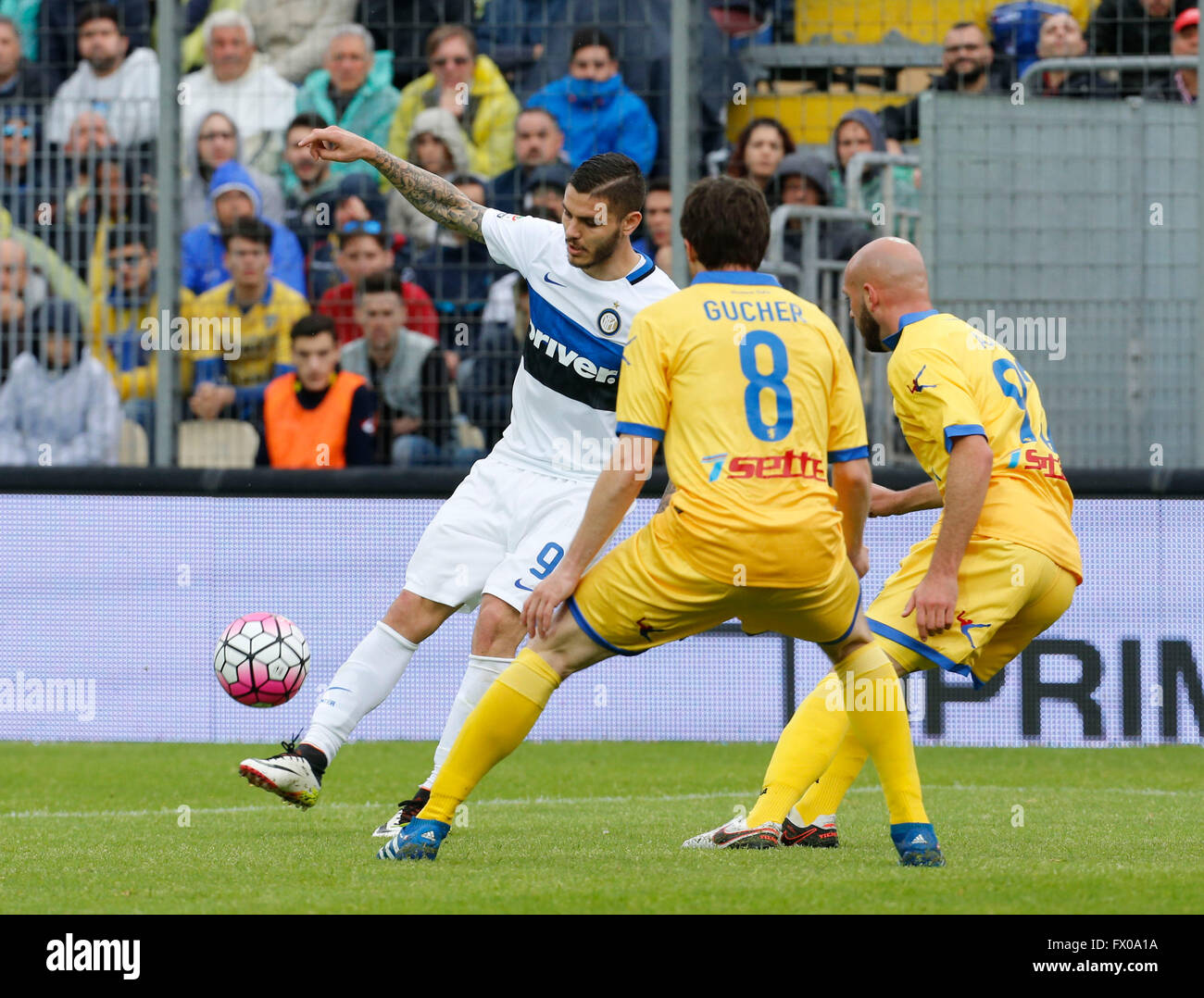 Mauro Icardi Emanuel au cours de la Serie A italienne, match de foot entre Frosinone et entre au stade Matusa à Frosinone, Italie, 09 avril 2016 Banque D'Images