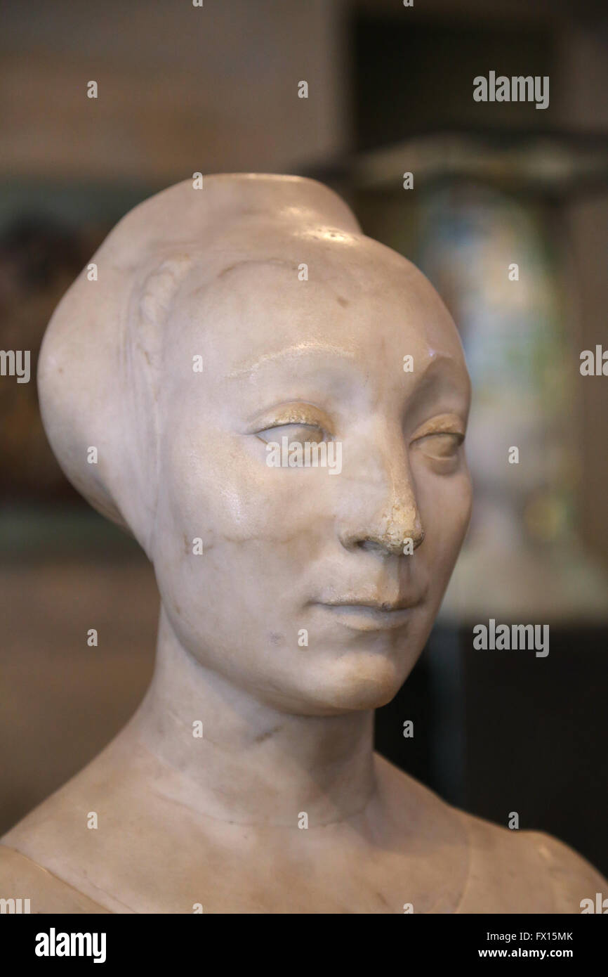 Desiderio da Settignano (1428-1464). Sculpteur italien. Femme inconnue, buste. En. 15e siècle. Renaissance. Musée du Louvre. Banque D'Images