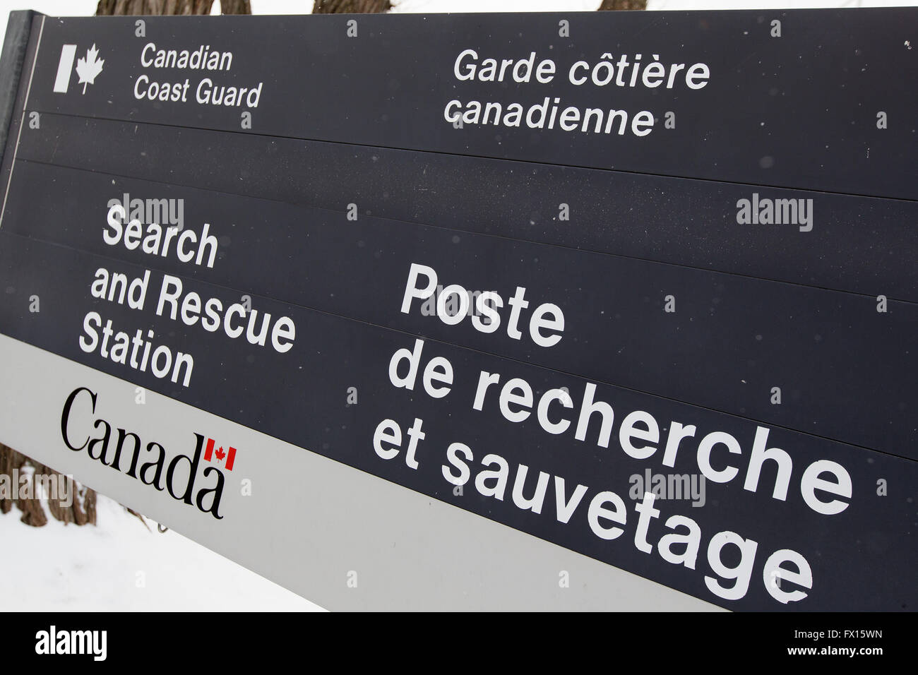 La station de la Garde côtière canadienne au port Olympique de Portsmouth à Kingston (Ontario), le mercredi 10 février, 2016. Banque D'Images