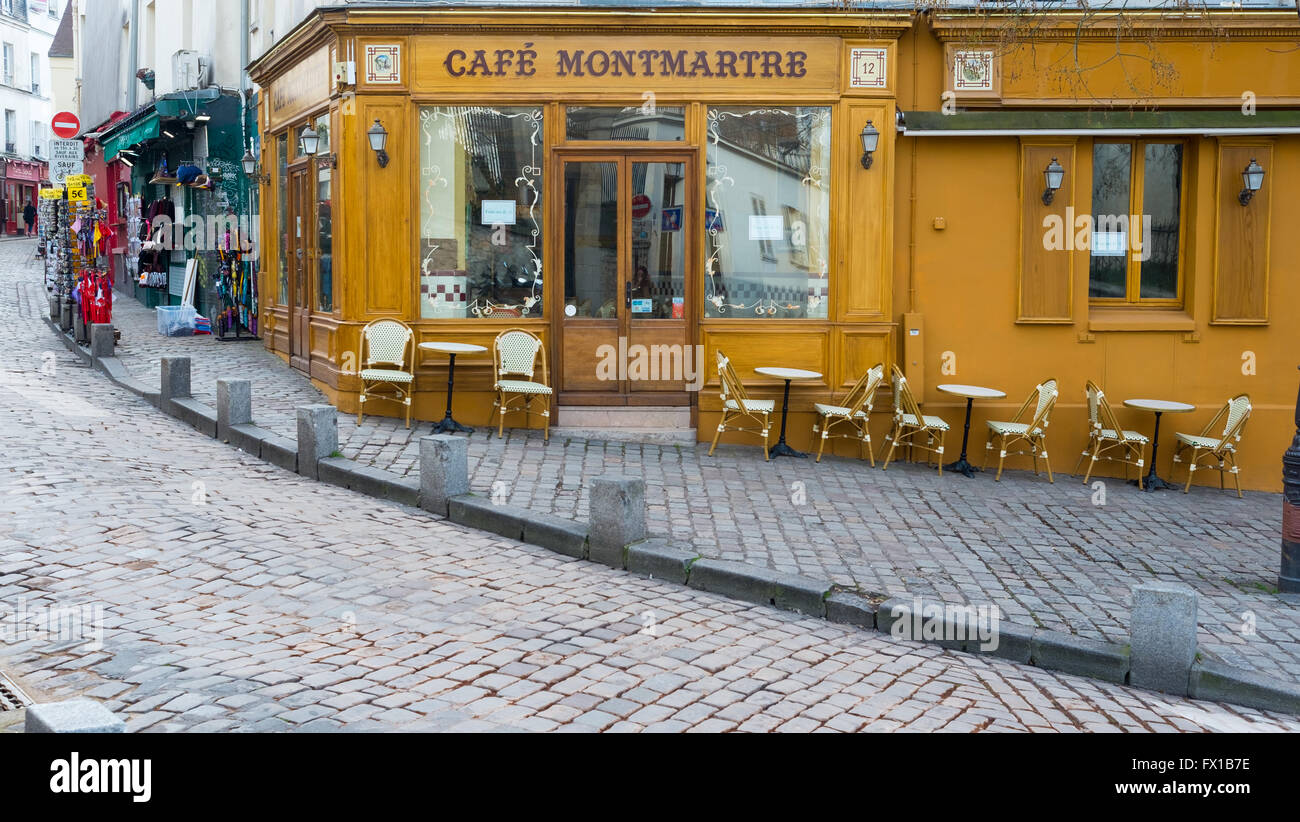 Cafe Montmartre Paris Banque D'Images