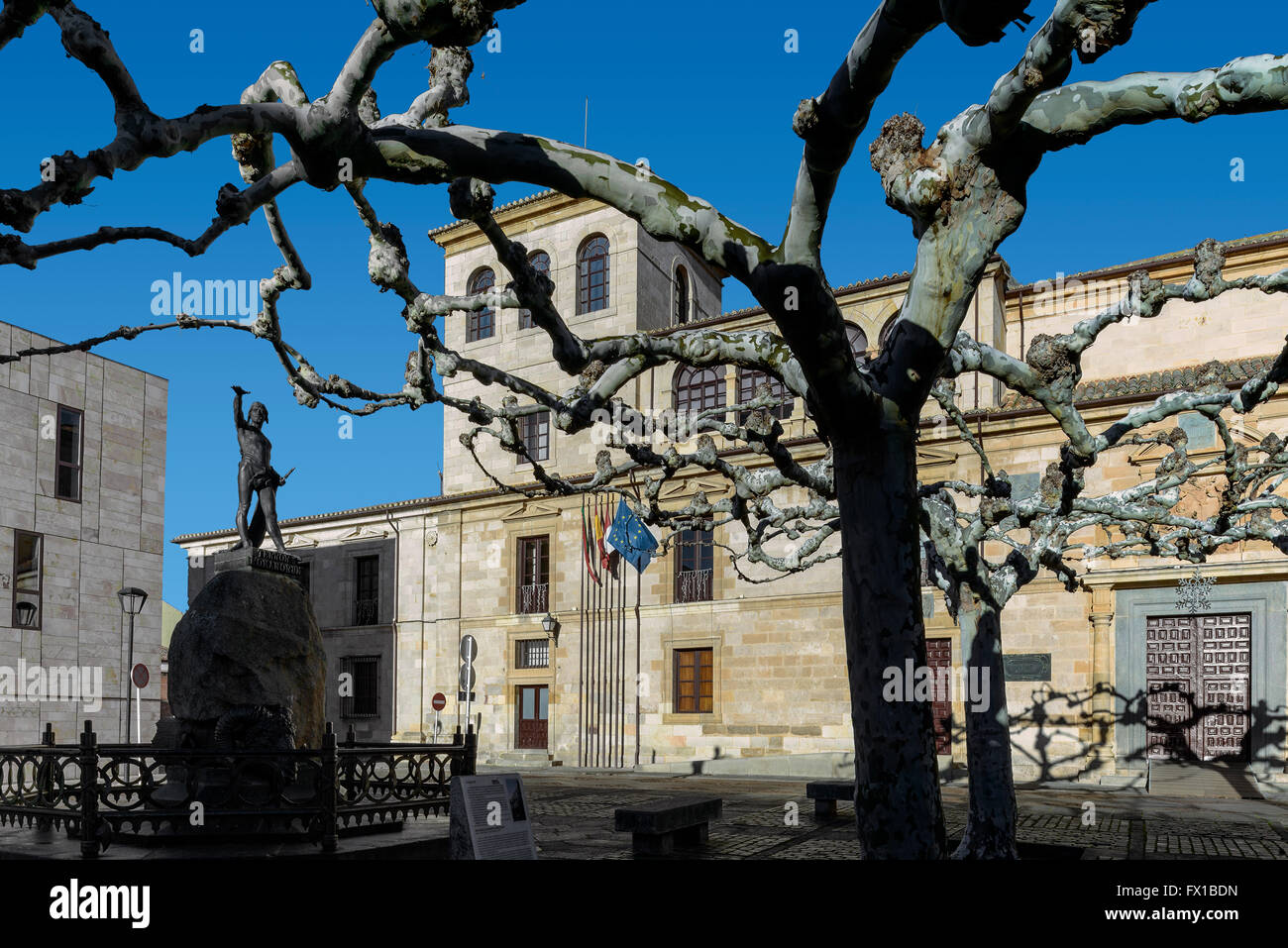 Viriato square et palais du gouvernement provincial, Zamora. Castille et Leon, Espagne Banque D'Images