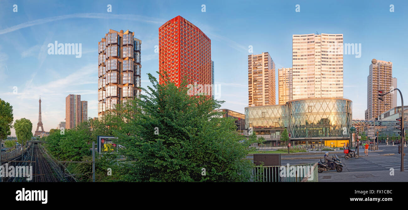 Panorama de Paris tour de blocs à Beaugrenelle, 15e arrondissement France Banque D'Images