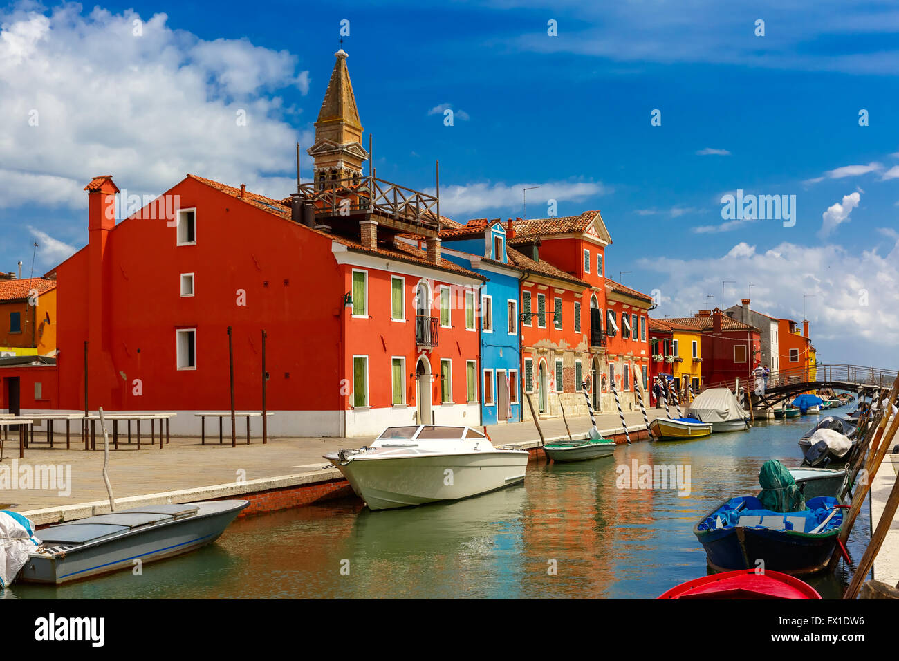 Maisons colorées sur la Burano, Venise, Italie Banque D'Images
