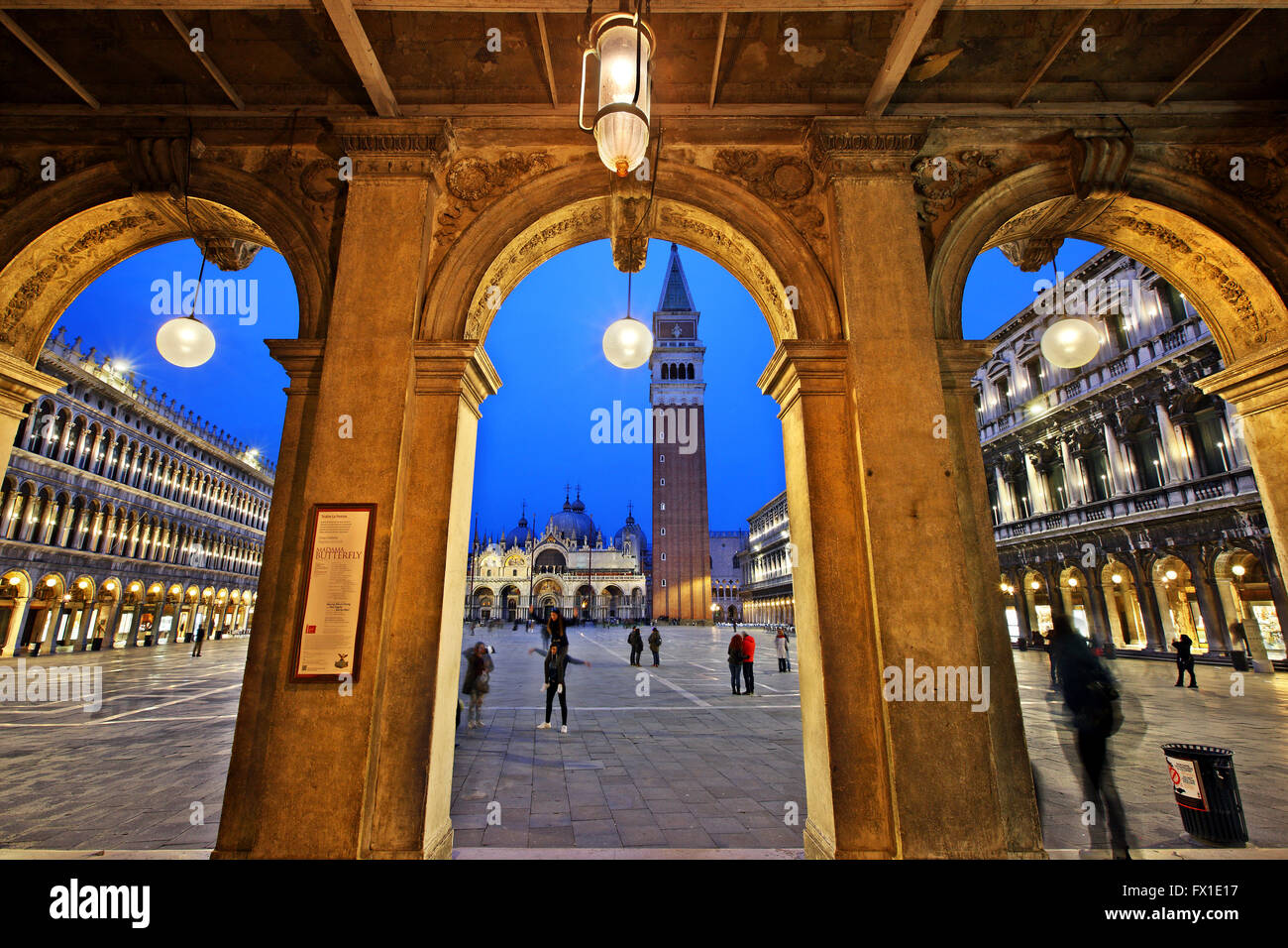 La Piazza di San Marco (Place Saint Marc), Venise, Vénétie, Italie. Banque D'Images