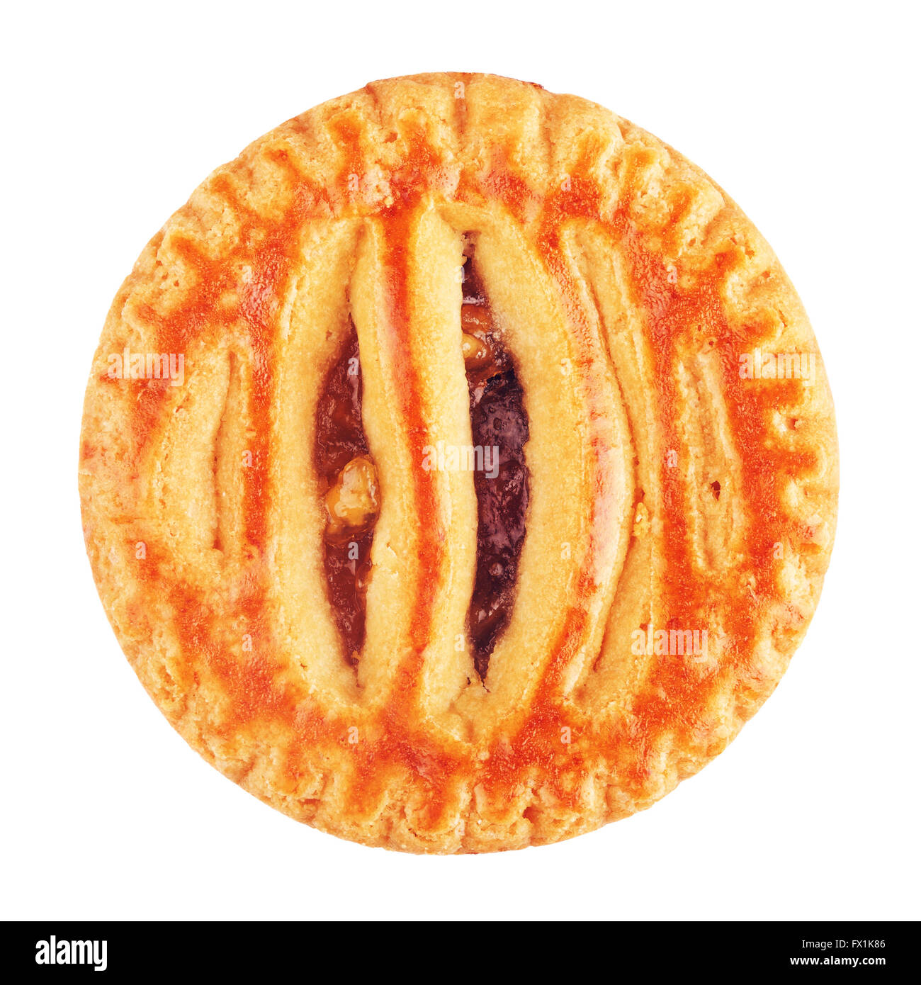 Biscuit mou avec apple coller, isolated on white Banque D'Images