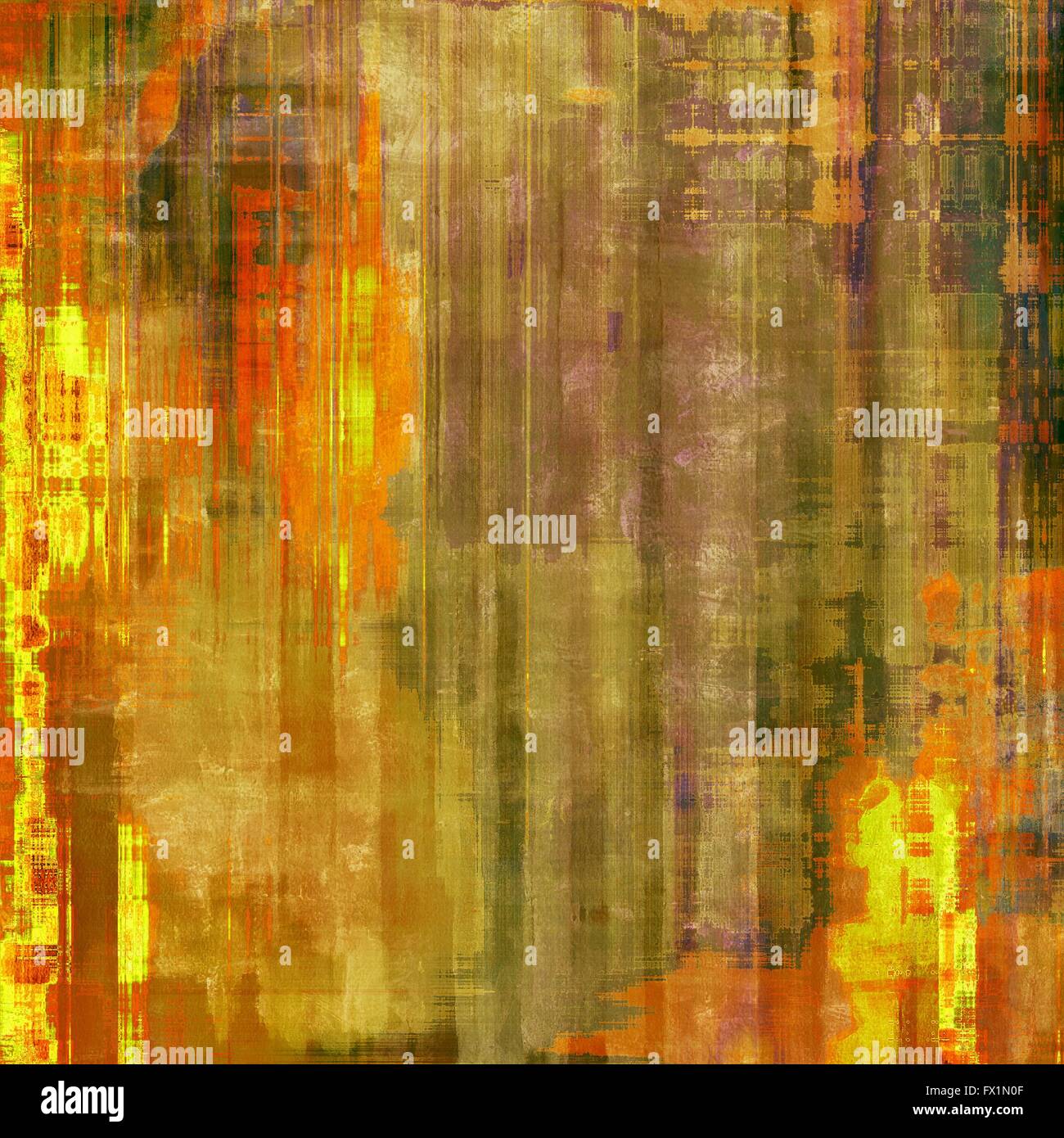 Rétro arrière avec grunge texture. Avec différents motifs couleur : jaune ; gris ; Brown ; vert ; orange Banque D'Images