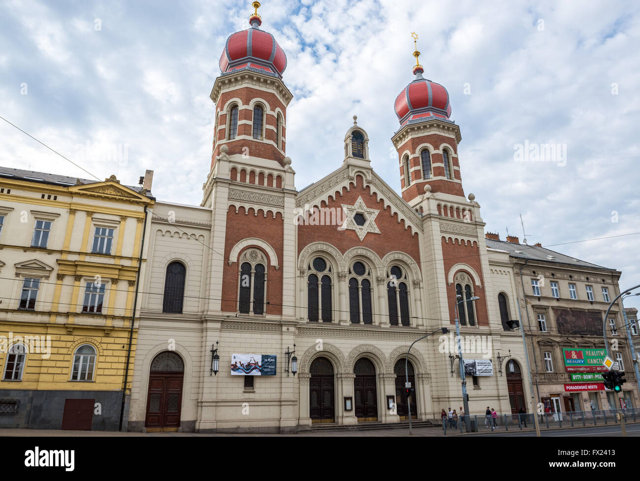 Velka Grande Synagogue (Synagoga) - deuxième plus grande synagogue d'Europe - dans la ville de Pilsen, République Tchèque Banque D'Images
