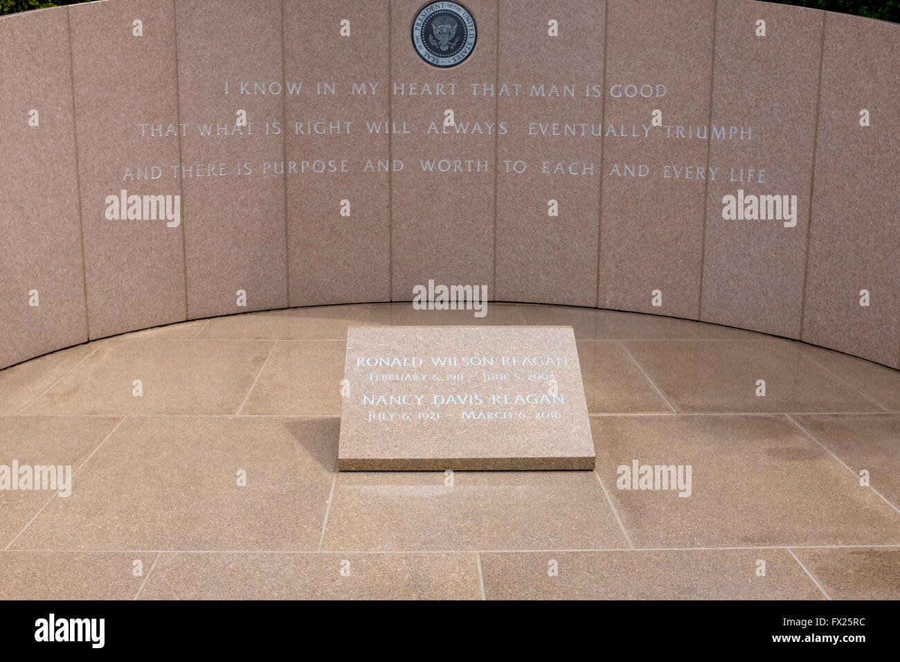 Tombe de la présidence de Ronald Reagan et de la Première Dame Nancy Reagan, Simi Valley, Californie Banque D'Images
