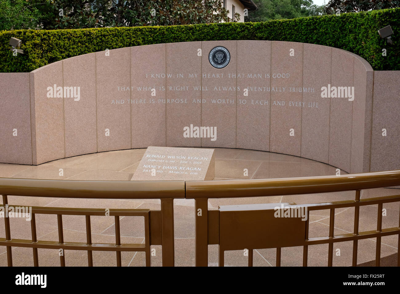 Tombe de la présidence de Ronald Reagan et de la Première Dame Nancy Reagan, Simi Valley, Californie Banque D'Images