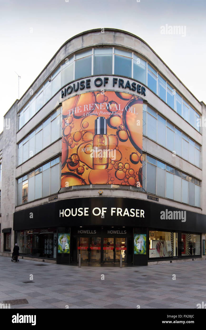 House of Fraser Howells store logo signe à Cardiff, Pays de Galles du sud. Banque D'Images