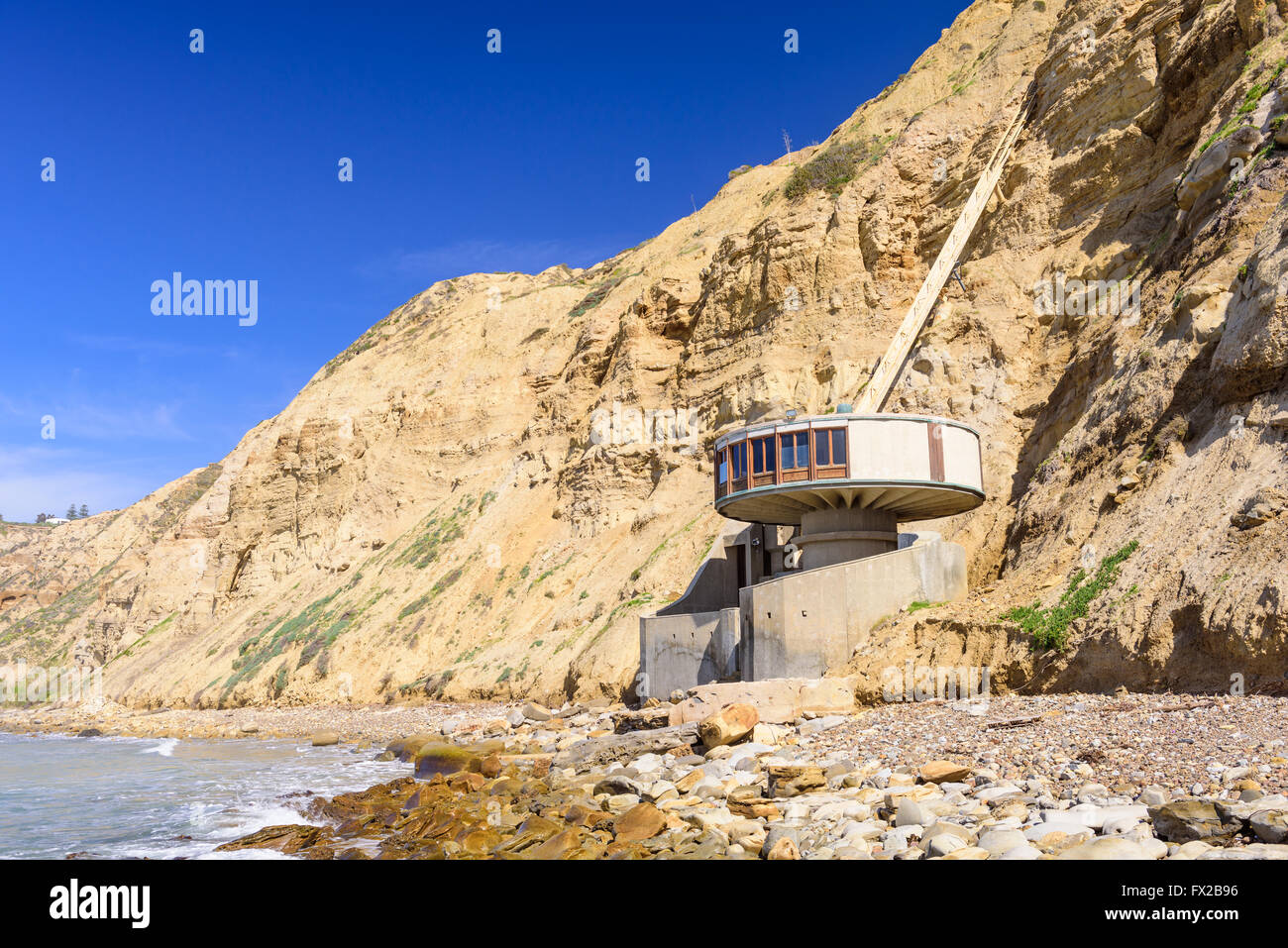 LA Jolla, Californie - Le 27 février 2016 : la champignonnière sur Black's Beach. La maison date de 1968. Banque D'Images