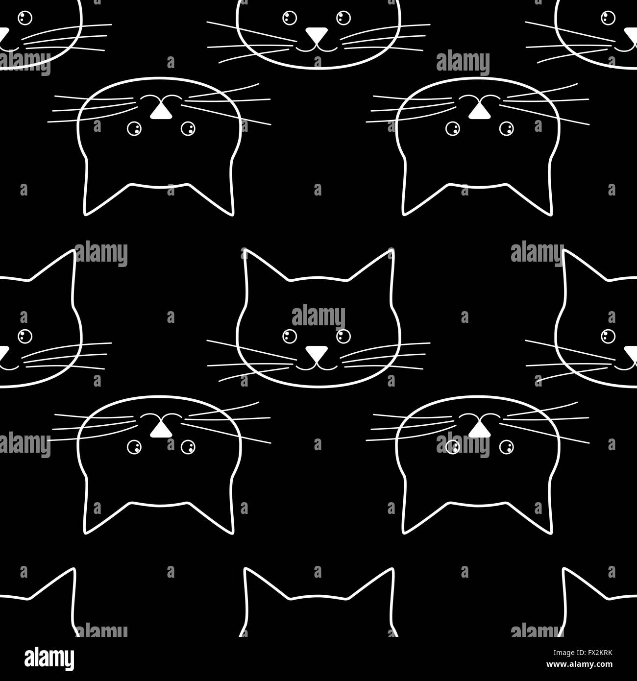 Visages de chat transparente Illustration de Vecteur