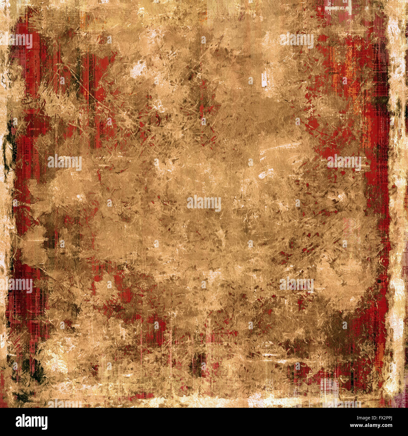 Les fissures et les taches sur une texture vintage . Avec différents motifs couleur : jaune (beige) ; Brown ; gris ; rouge (orange) Banque D'Images