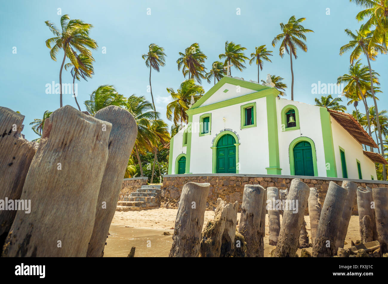 Brésil Carneiro sable Eau de coco beach clair soleil Banque D'Images