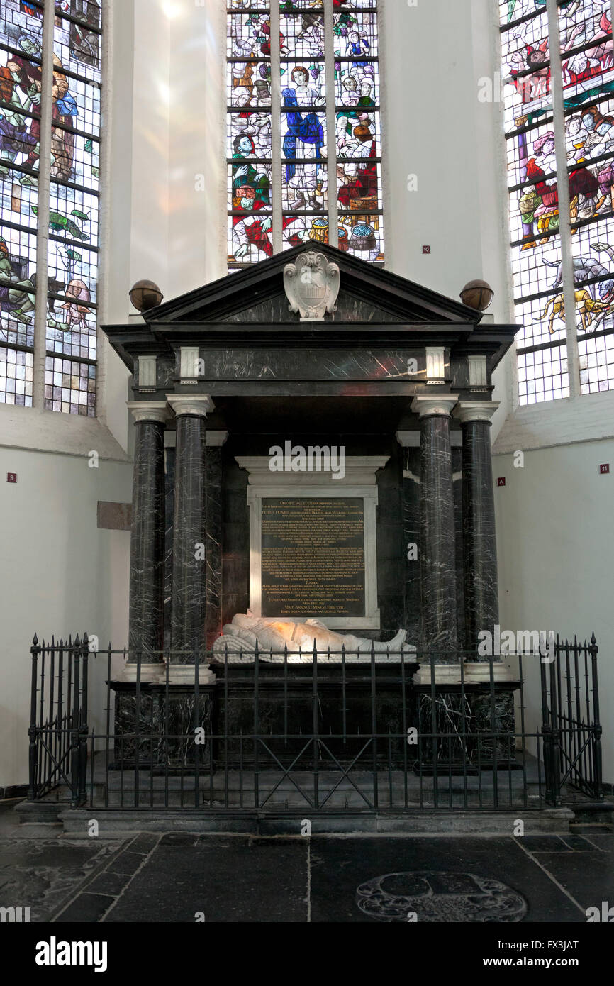 Mausolée de Piet Hein dans la vieille église de Delft, Pays-Bas Banque D'Images